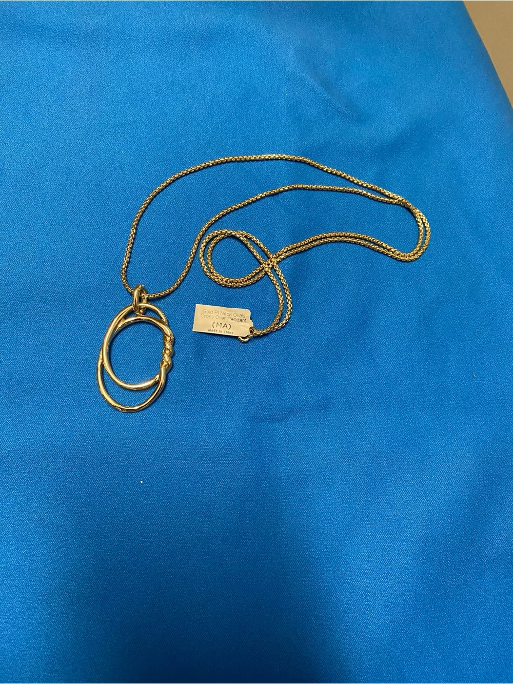 Gold Double Hoop Pendant Necklace Extra Long fir the Perfect Accent